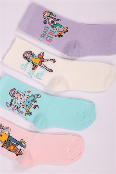 مجموعة شخصيات مكونة من 4 جوارب للفتيات ASORTI