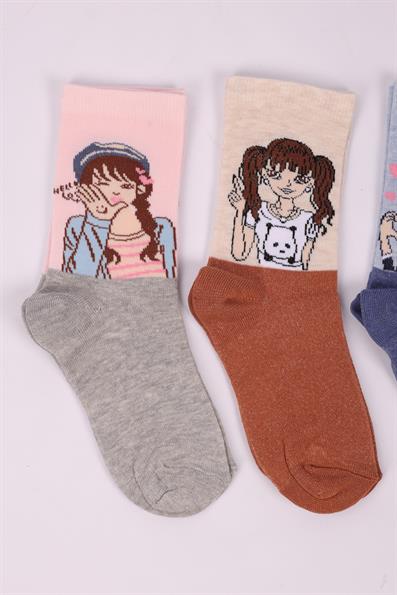 مجموعة شخصيات مكونة من 4 جوارب بناتي ASORTı 4