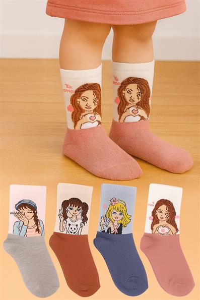 مجموعة شخصيات مكونة من 4 جوارب بناتي ASORTı 4