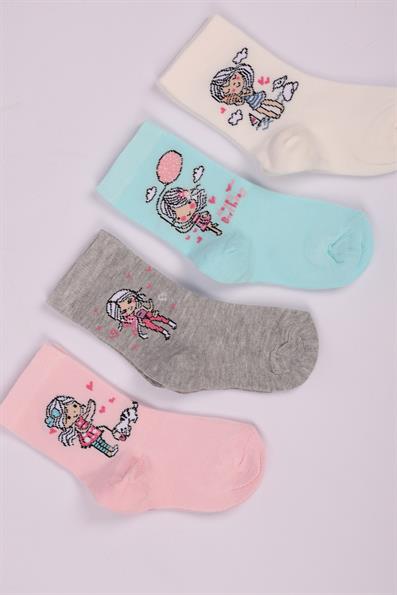 مجموعة شخصيات مكونة من 4 جوارب للفتيات ASORTI