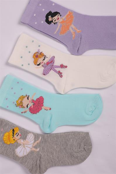 مجموعة شخصيات مكونة من 4 جوارب للفتيات ASORTI