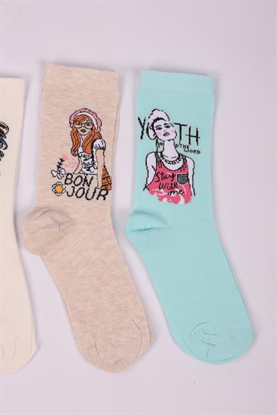 مجموعة شخصيات مكونة من 4 جوارب للفتيات ASORTI