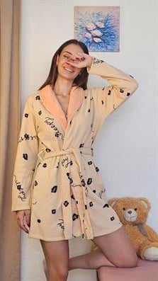 KELEBEK DESENLİ SABAHLIK SARI