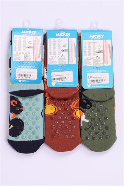 مجموعة جوارب ميكي ماوس مكونة من 3 قطع من أسفل المناشف مضادة للانزلاق