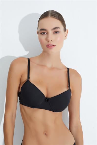 حمالة صدر أساسية بدون حشوة صغيرة باللون الأسود