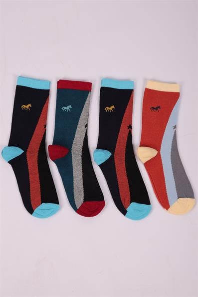 مجموعة من 4 جوارب للأولاد بنقشة حيوانات صغيرة ASORTI