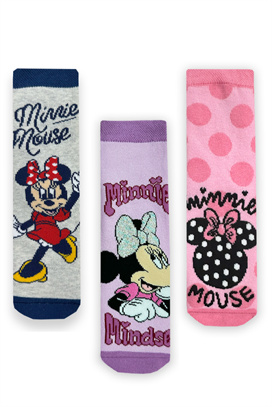 طقم مناشف ميني ماوس مضادة للانزلاق مكون من 3 قطع من الجوارب ASORTI