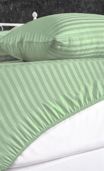 طقم غطاء وسادة مطاطي من القطن الساتان باللون النعناعي