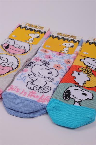 Peanuts 3lü Soket Çorap Seti ASORTİ