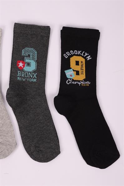 مجموعة من 4 جوارب للأولاد مع شعار رقم ASORTI