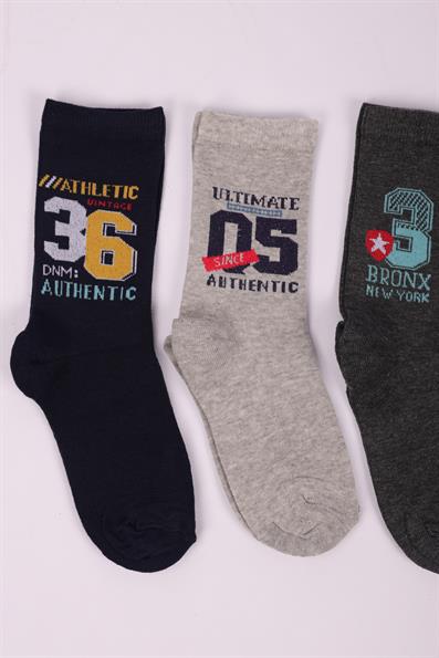 مجموعة من 4 جوارب للأولاد مع شعار رقم ASORTI