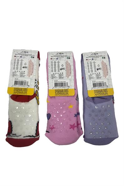 طقم منشفة مضادة للانزلاق لشخصية سنوبي مكون من 3 قطع من الجوارب ASORTI