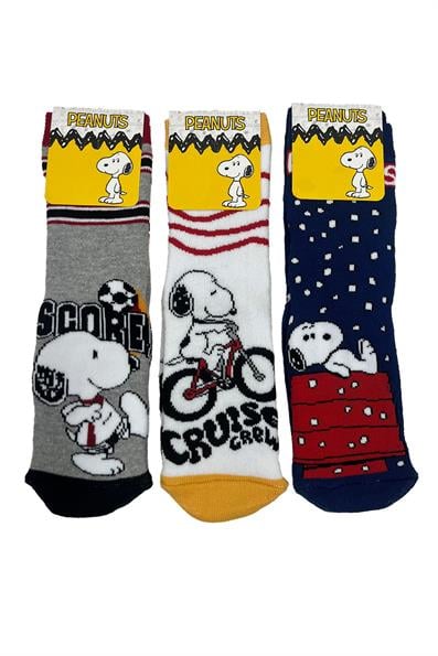 طقم منشفة مضادة للانزلاق لشخصية سنوبي مكون من 3 قطع من الجوارب ASORTI