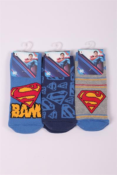 مجموعة مناشف سوبرمان وجوارب الأطفال المضادة للانزلاق ASORTI