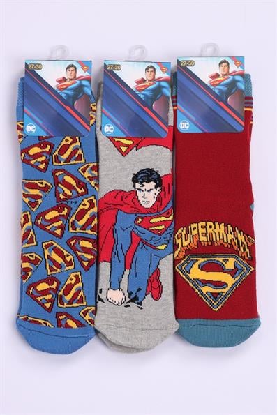 مجموعة مناشف شخصية سوبرمان وجوارب مضادة للانزلاق ASORTI