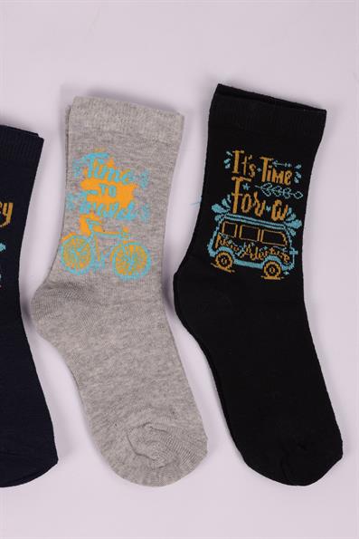مجموعة جوارب للأولاد مكونة من 4 قطع منقوشة على شكل مركبات ASORTI