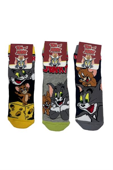 مجموعة جوارب توم وجيري المضادة للانزلاق بمقبس المناشف ASORTI