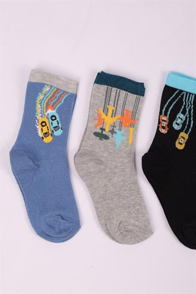 طقم من 4 جوارب للأولاد بنقشة طائرة ASORTI