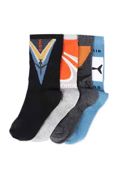 طقم من 4 جوارب للأولاد بنقشة طائرة ASORTI