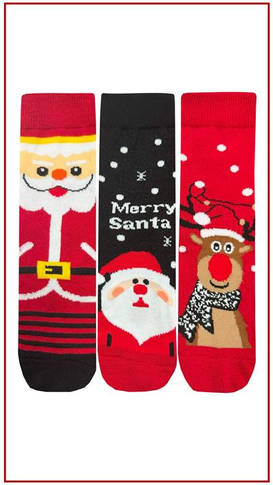 3lü Yılbaşı Özel Çocuk Çorabı