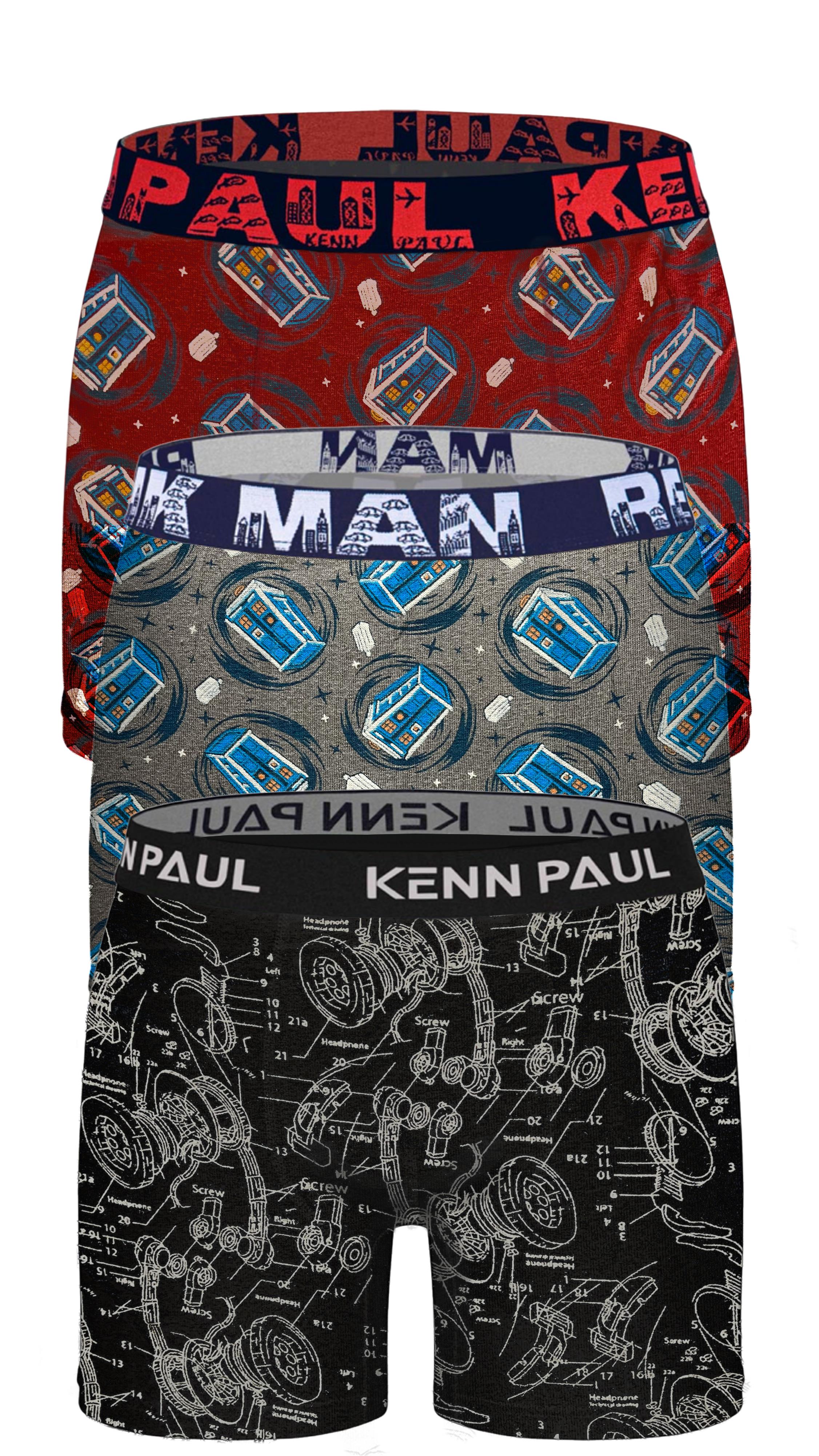 تشكيلة بوكسر ليكرا منقوشة مكونة من 3 قطع