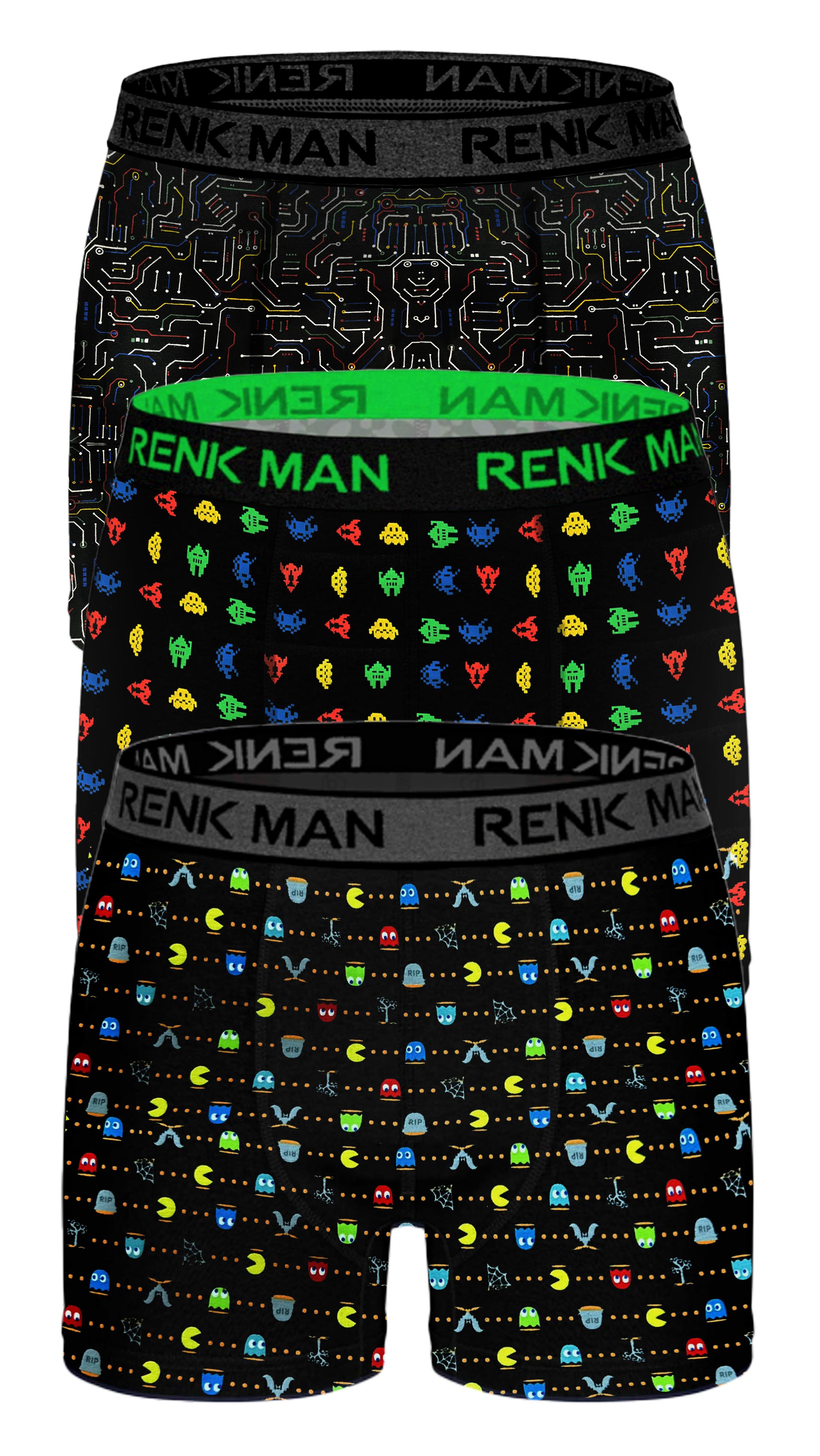 طقم بوكسر ليكرا منقوش مكون من 3 قطع ASORTI