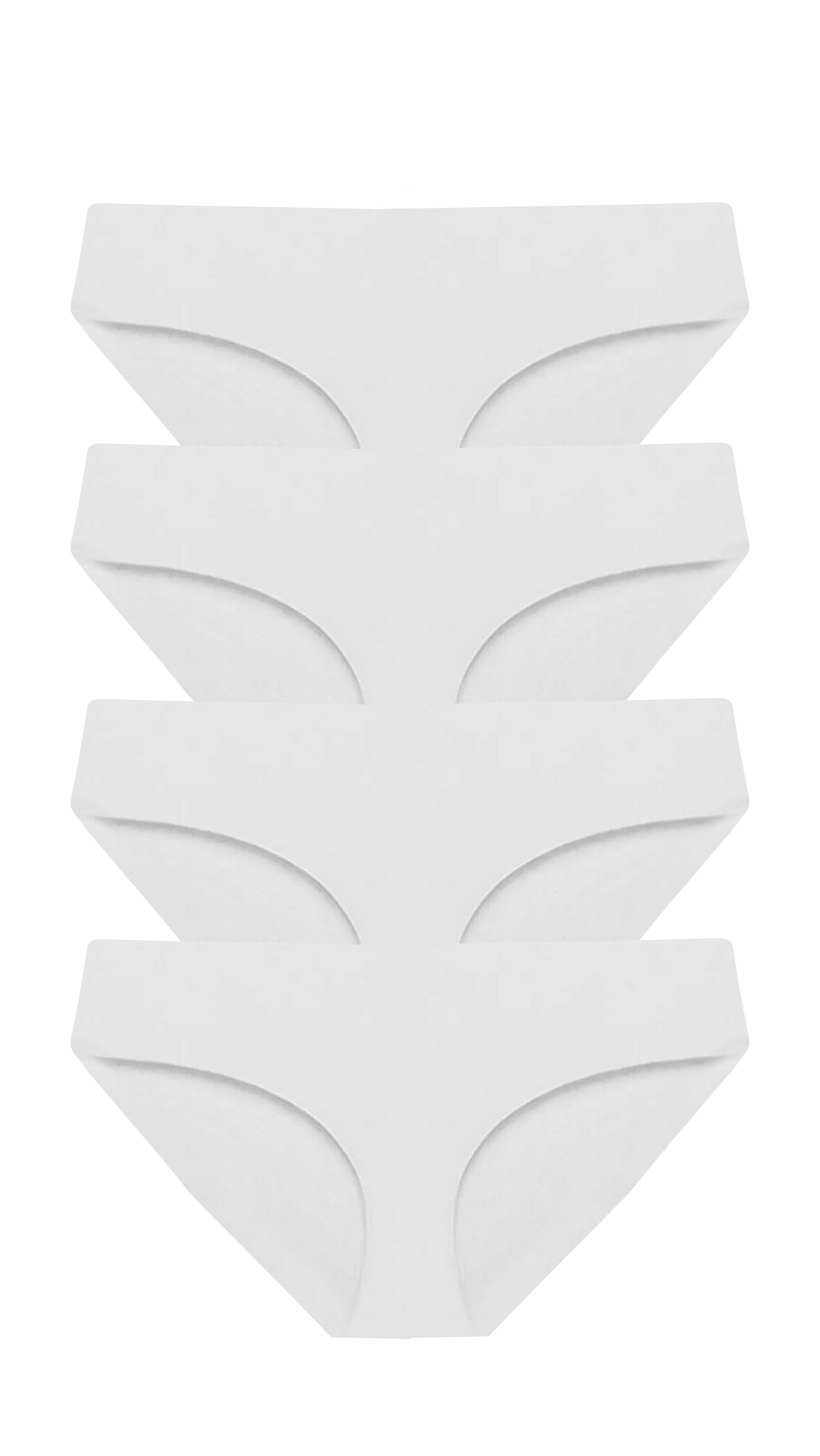 مجموعة من 4 قطع بيكيني بدون خياطة باللون الأبيض