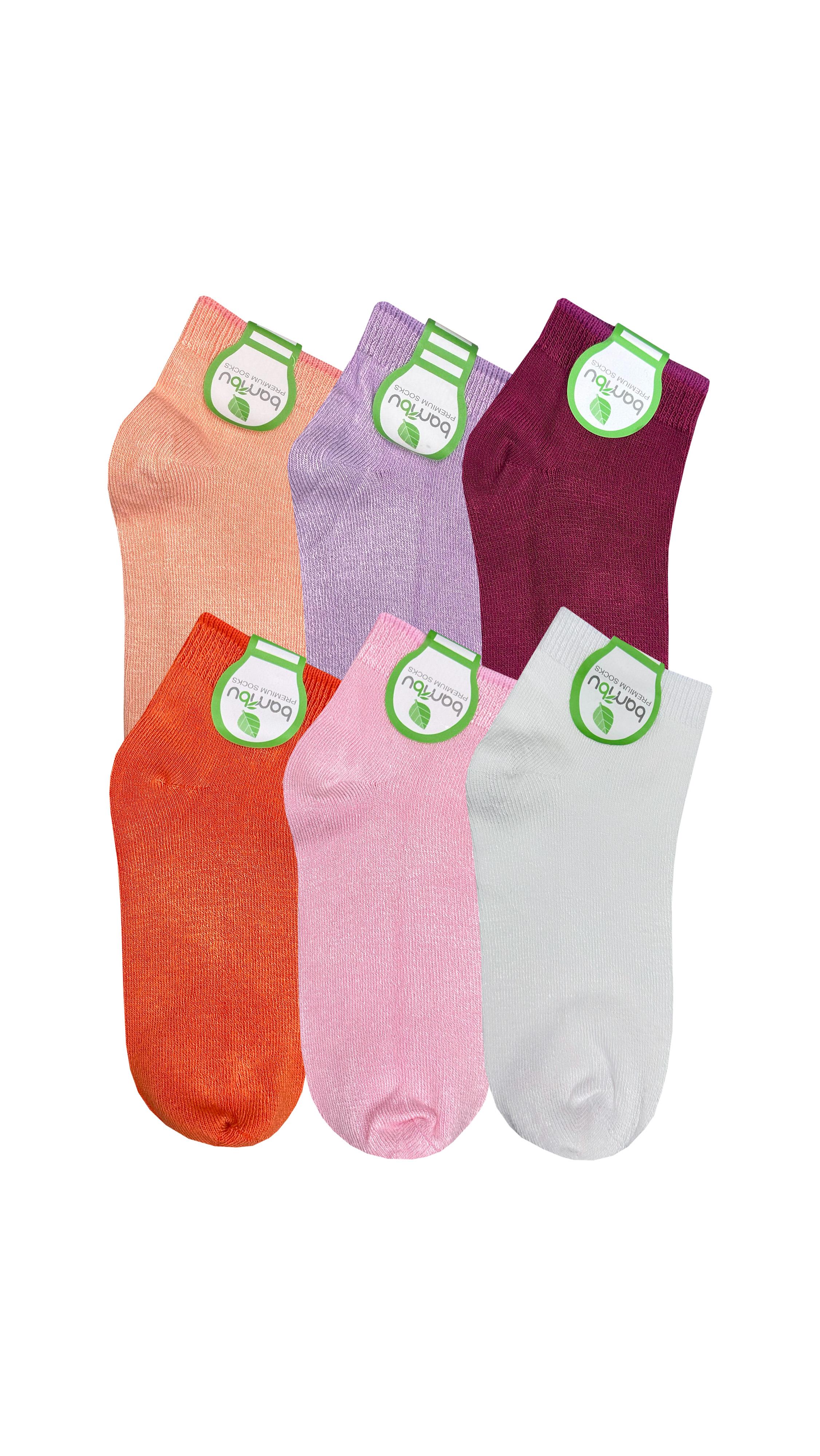 Set of 6 Bamboo Seamless Washable Unisex Kids Booties Socks ASORTİ