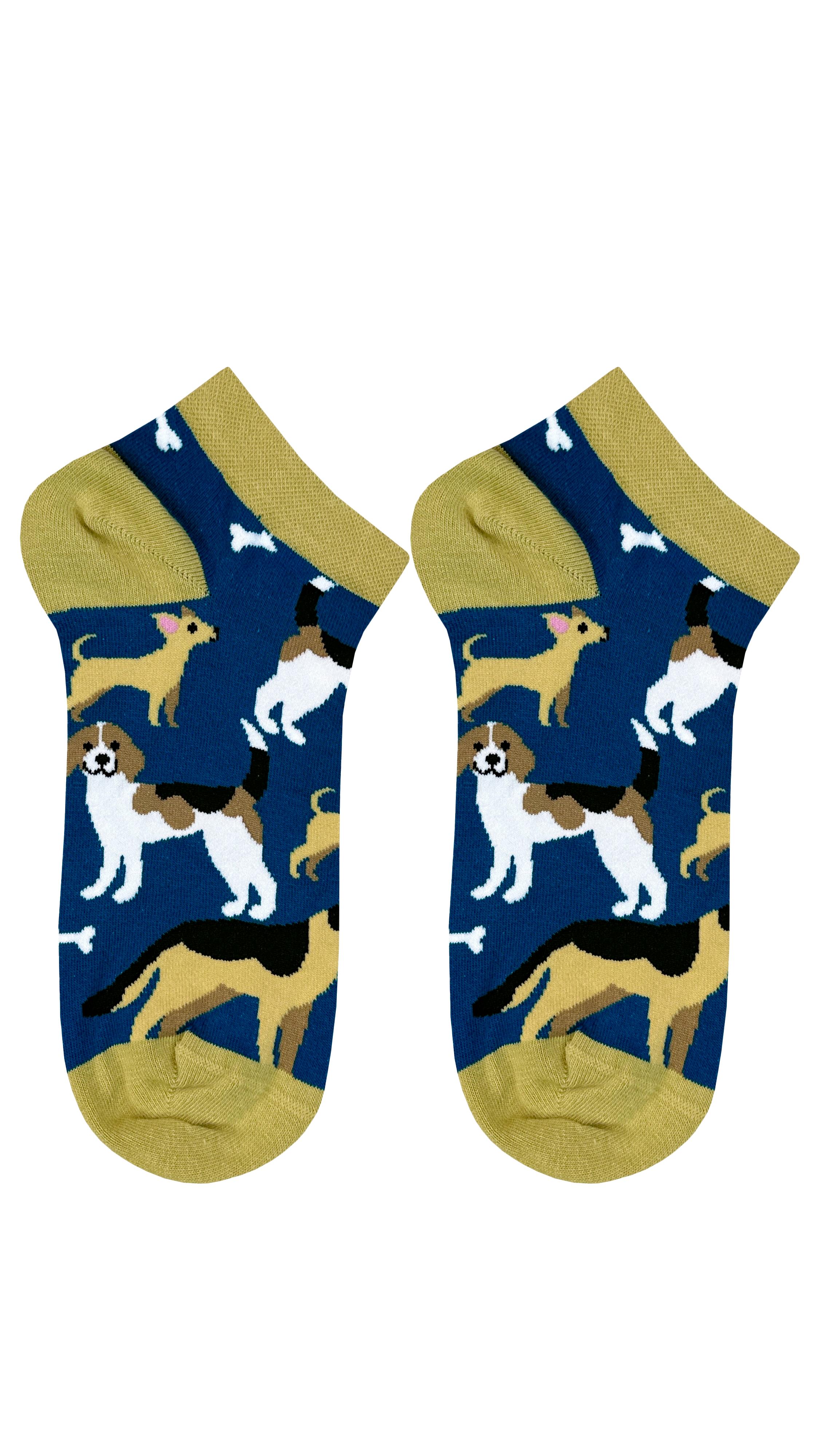 جوارب منقوشة من فرو المنك النيلي - نمط الكلب