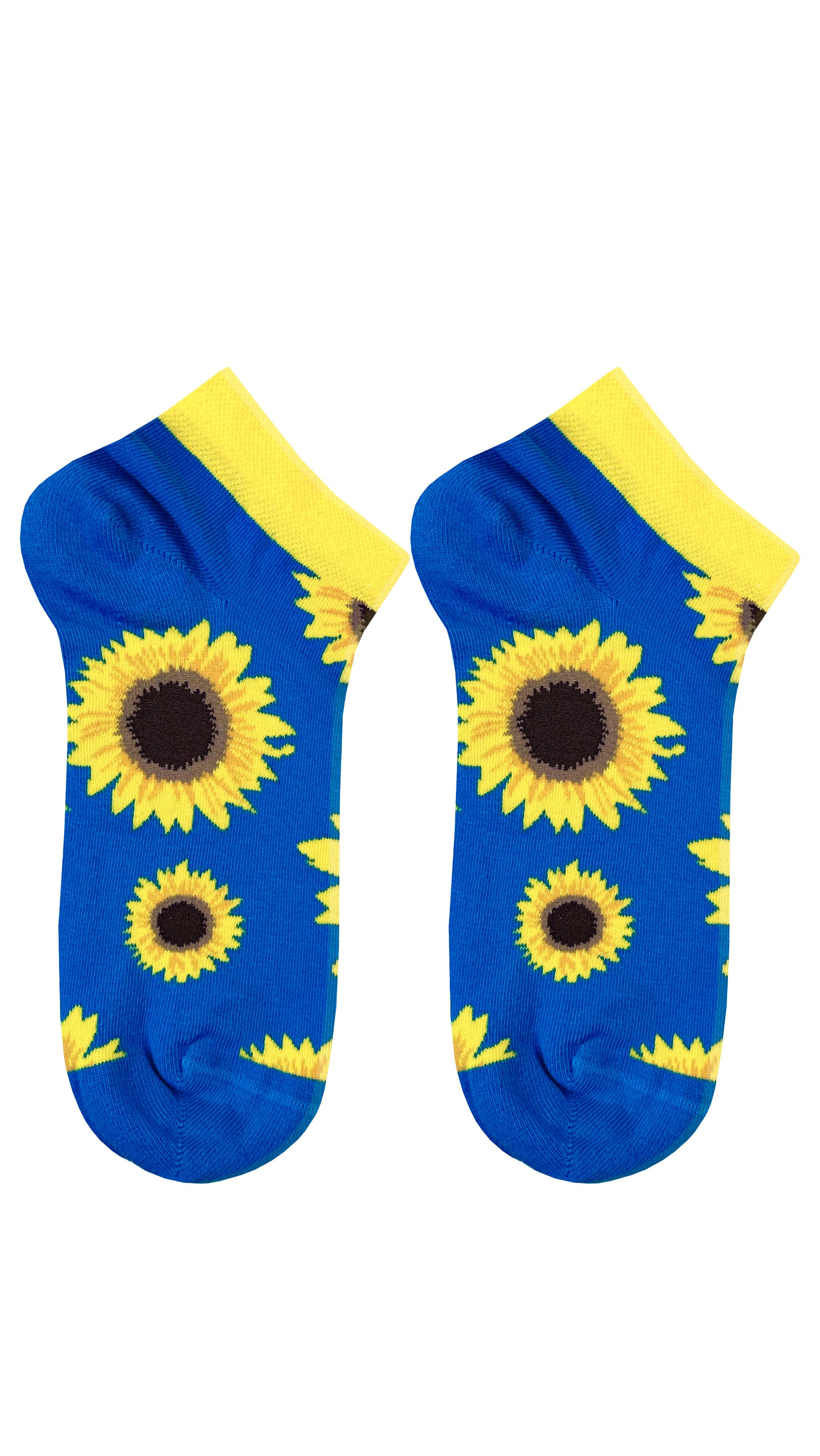 جوارب منقوشة باللون الأزرق عباد الشمس