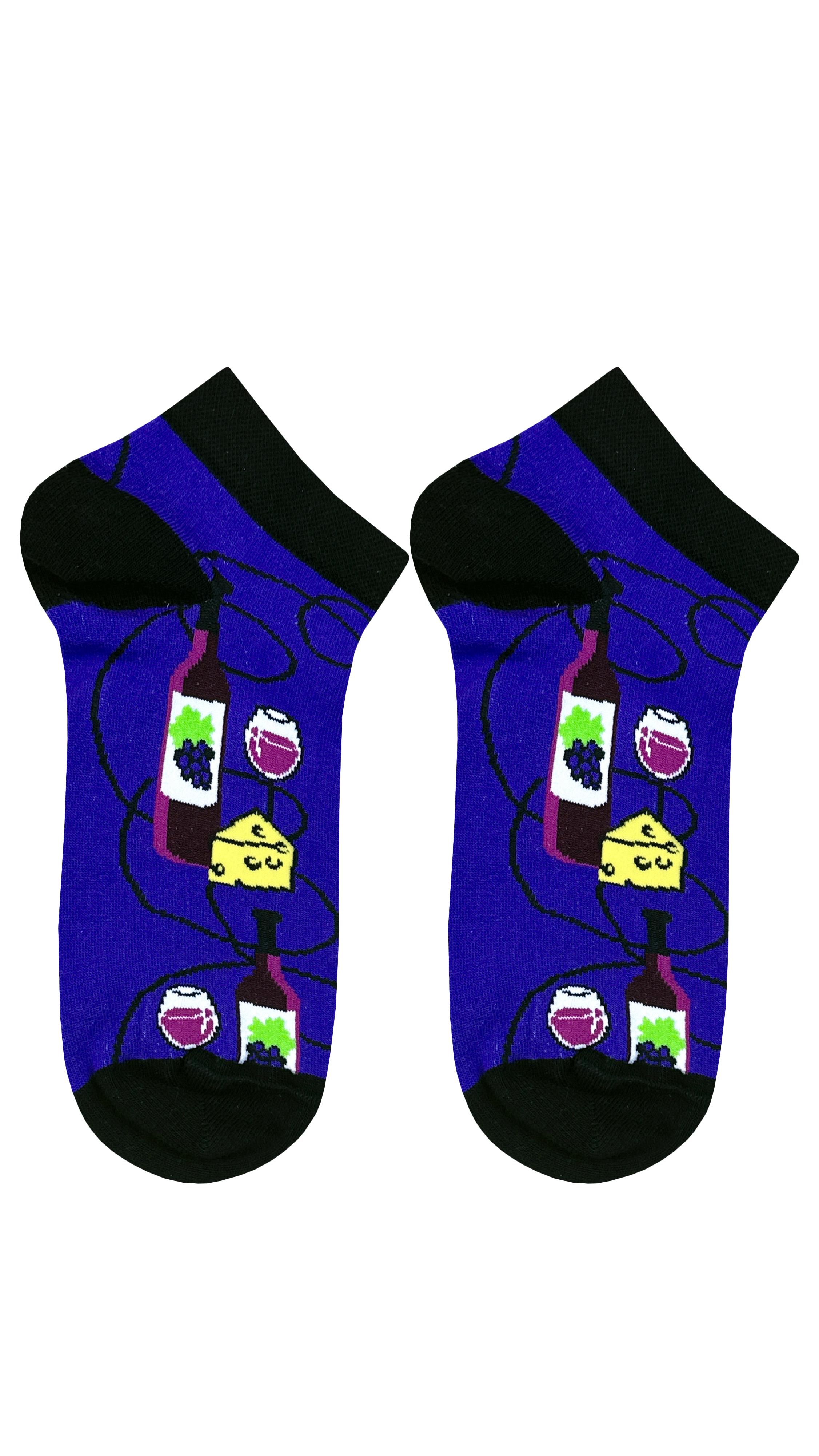 جوارب منقوشة بنمط النبيذ الأرجواني