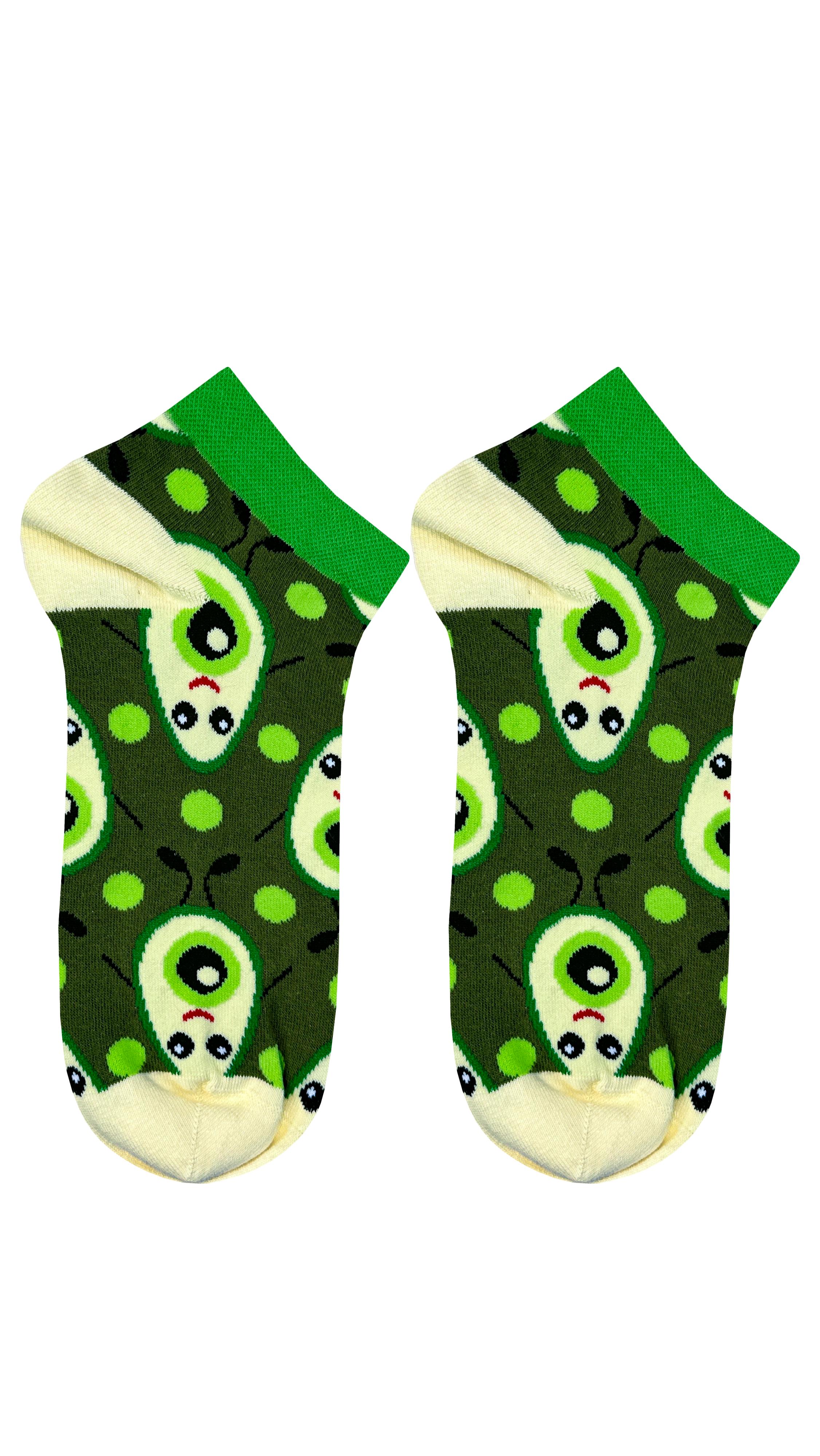 جوارب طويلة منقوشة باللون الأخضر والأفوكادو السعيد