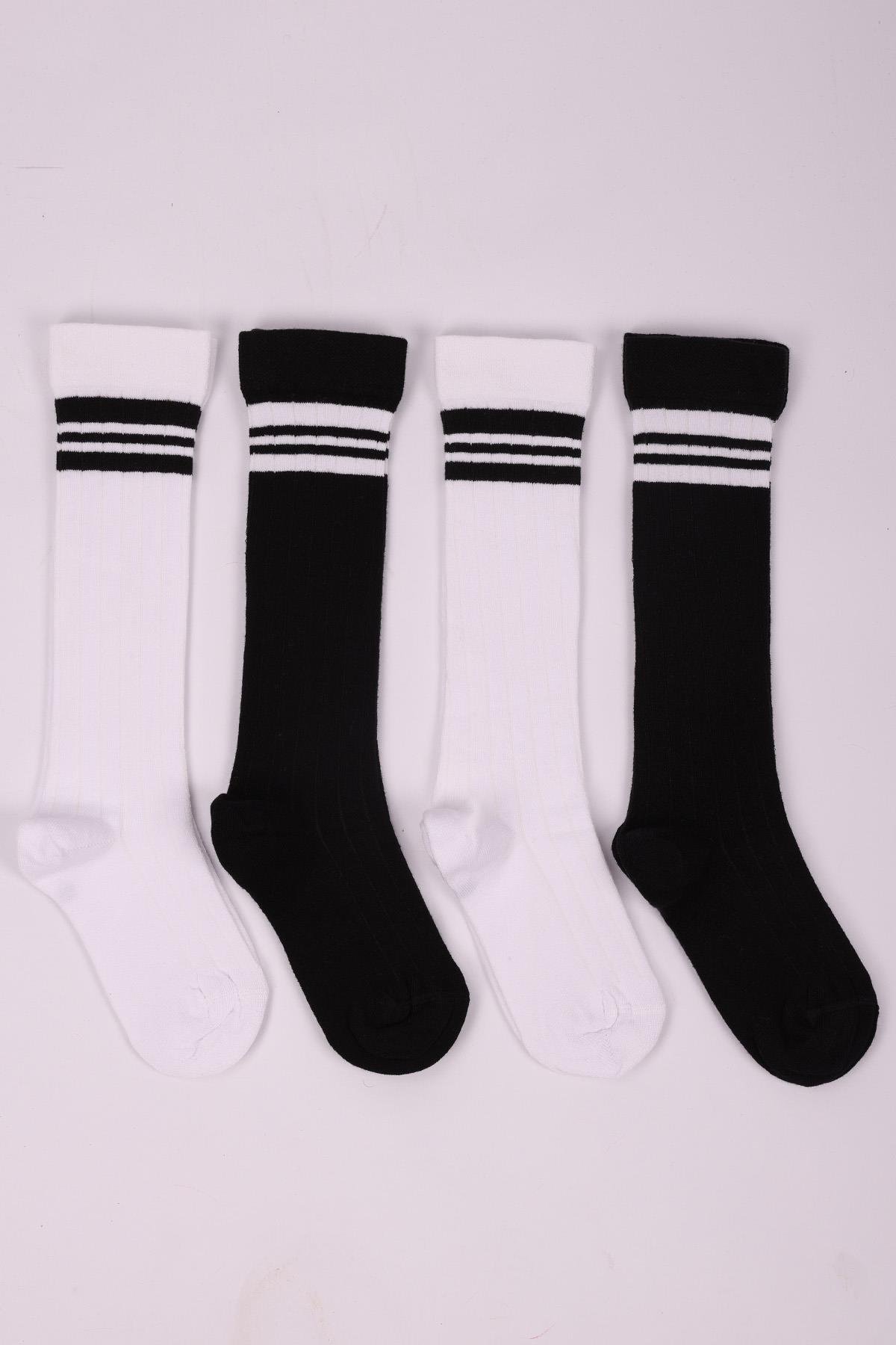 Dizaltı 4'lü Kız Çocuk Çorap Seti ASORTİ