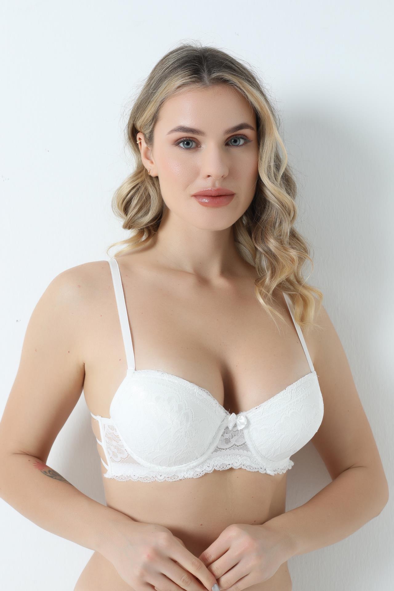 Non-Padded Backless Lace B Cup Bra ECRU