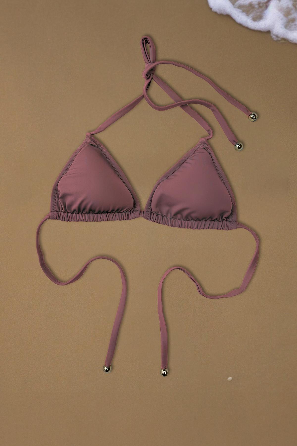 JADWIGA TRIANGLE STRING BIKINI TOP TILE