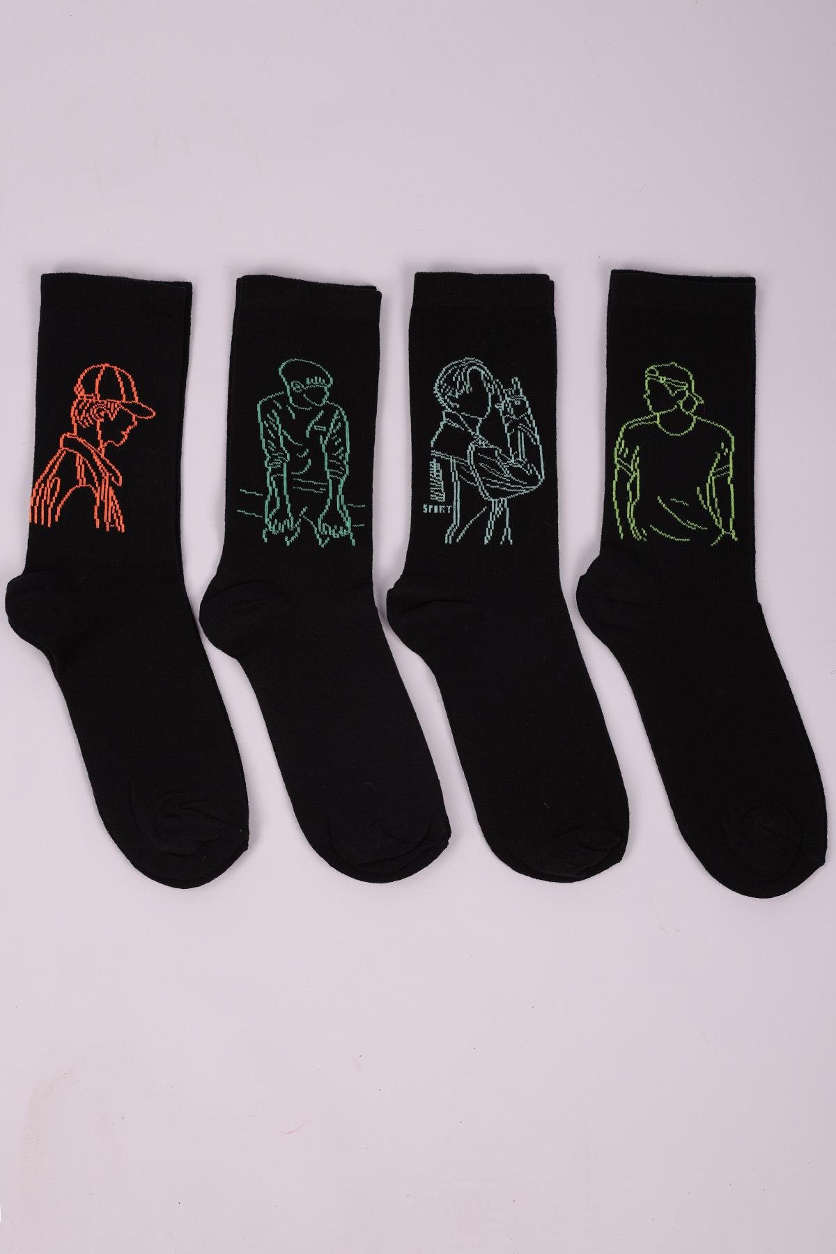 مجموعة شخصيات مكونة من 4 جوارب للأولاد ASORTI