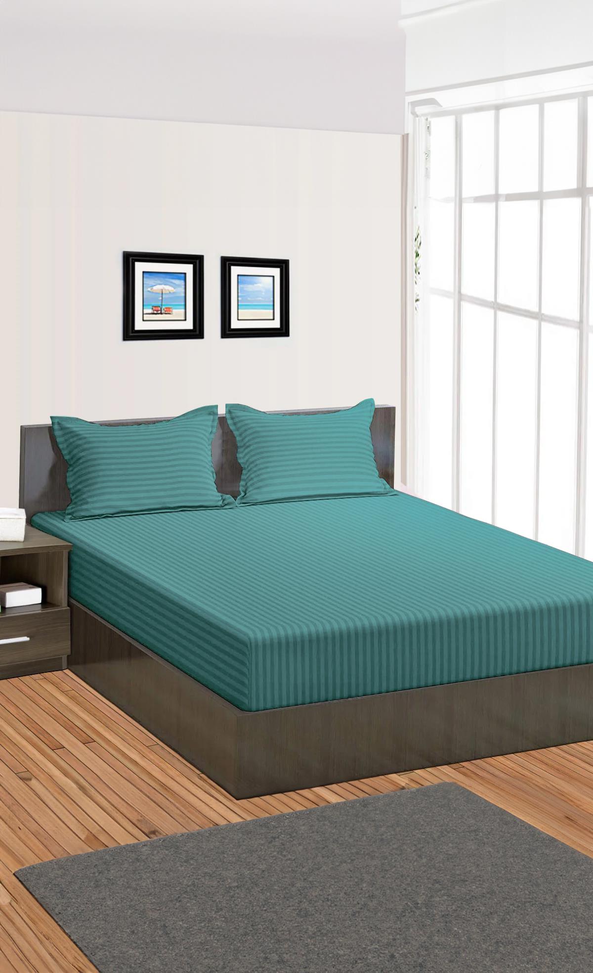 طقم غطاء وسادة بملاءة ملائمة من القطن والساتان بترول