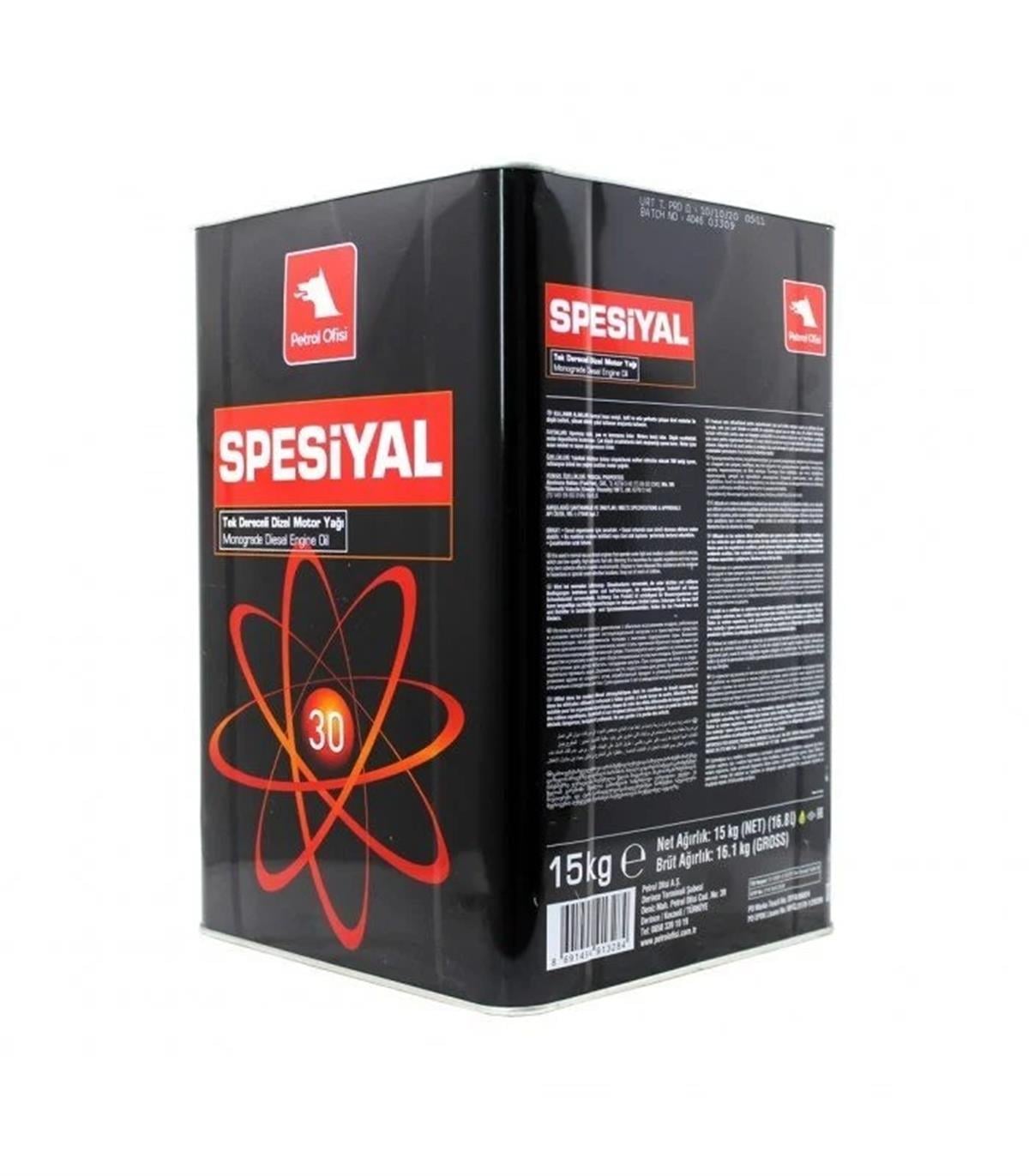 Petrol Ofisi SPESİYAL SAE 30 15 KGPetrol Ofisi SPESİYAL SAE 30  15 KG