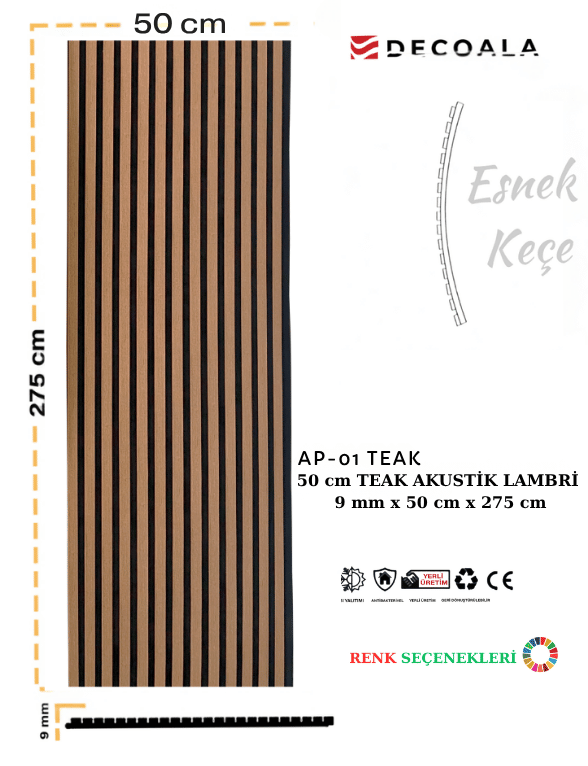 TEAK AKUSTİK PANEL