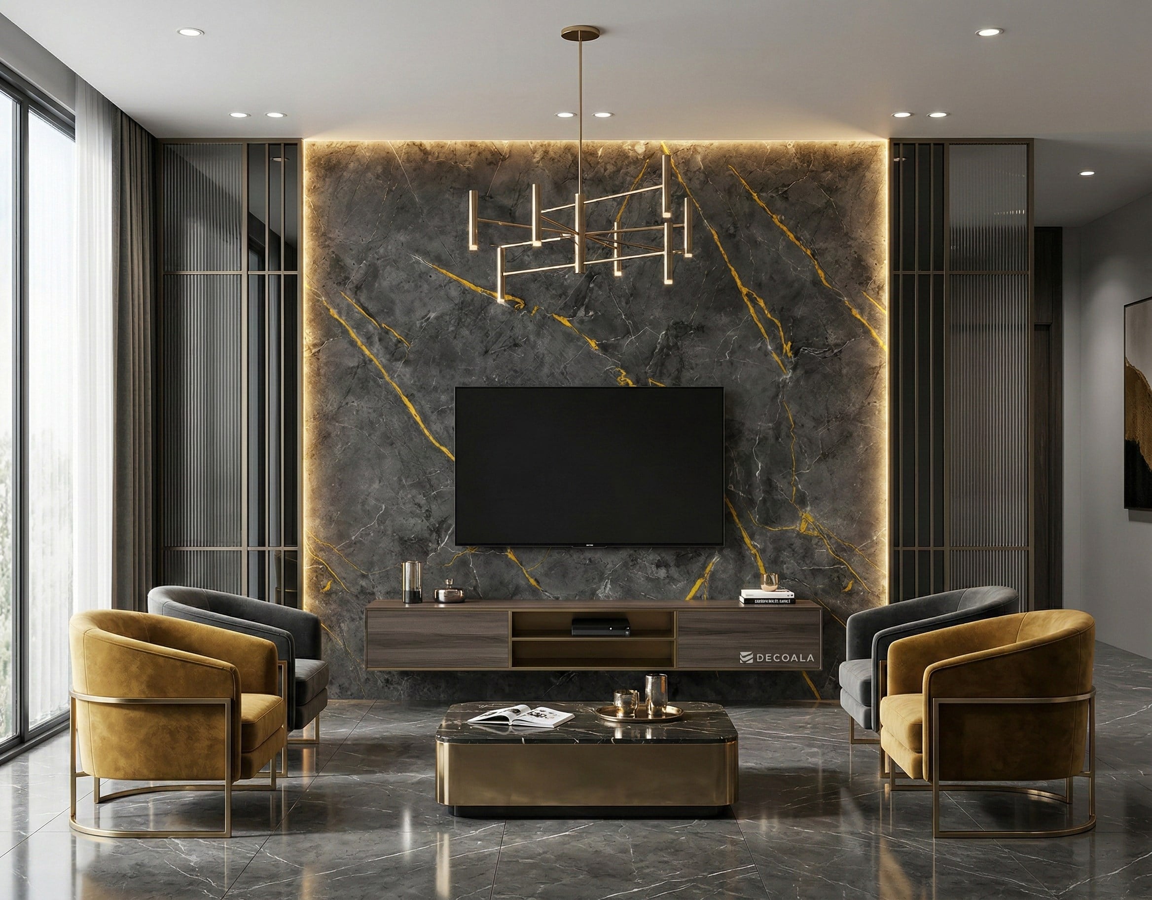Antrasit Oro PVC Duvar Paneli