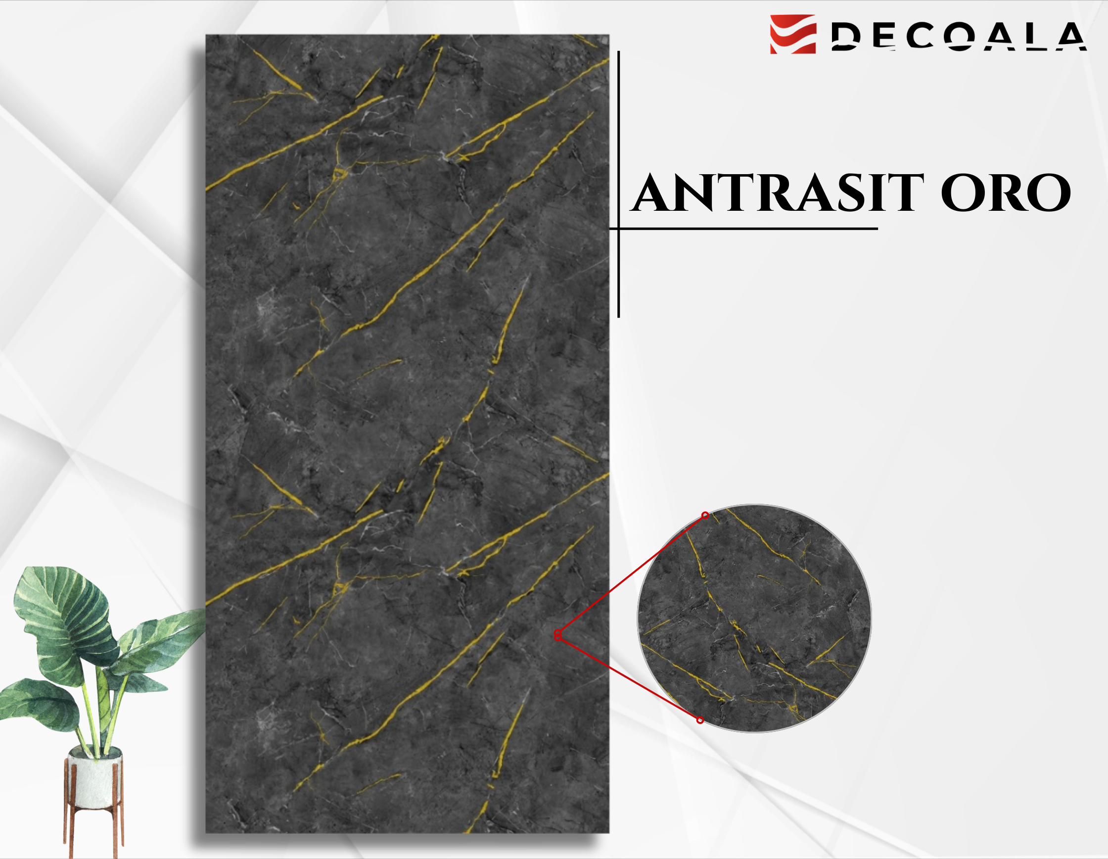 Antrasit Oro PVC Duvar Paneli