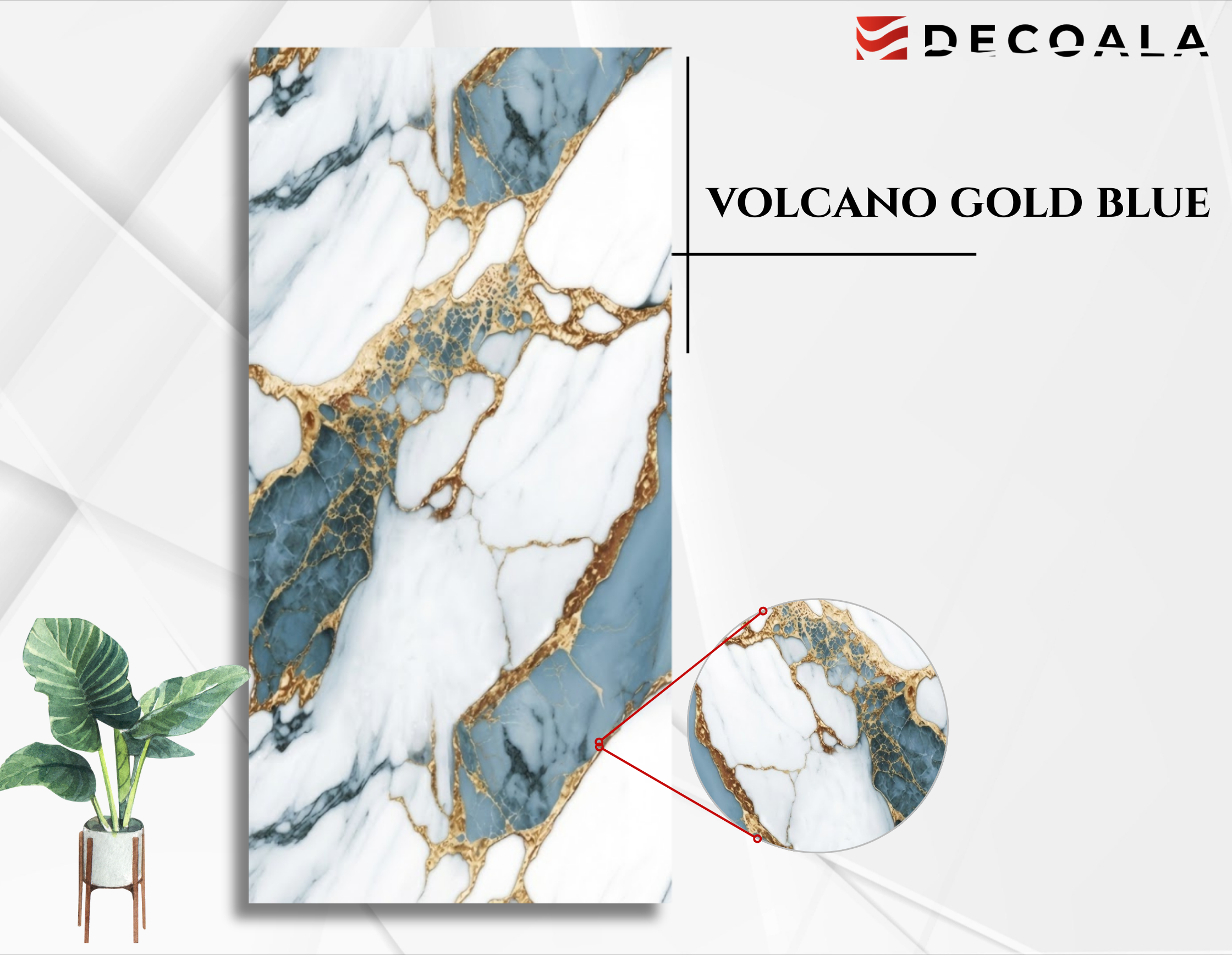 Volcano Gold Blue PVC Duvar Paneli