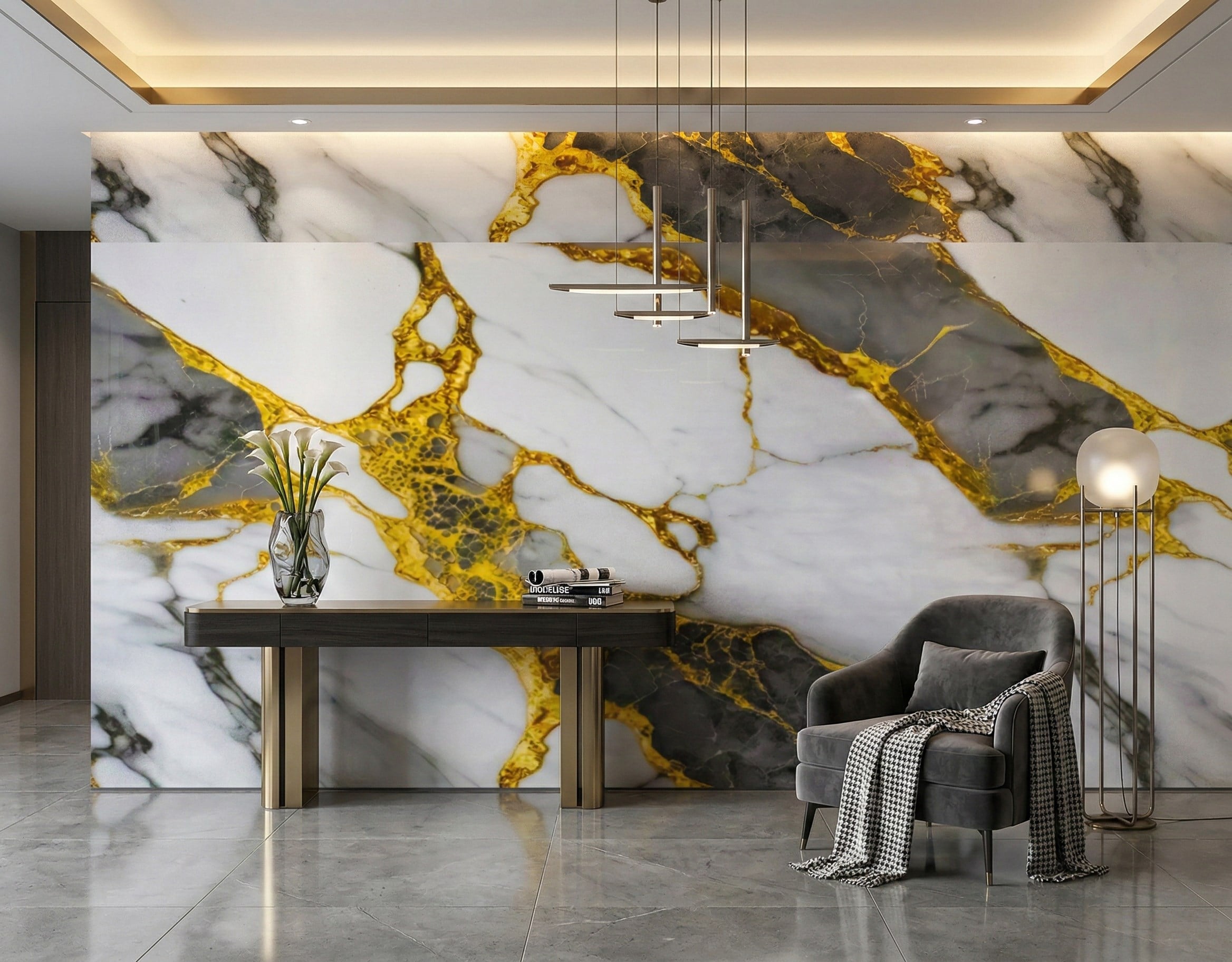 Volcano Gold Grey PVC Duvar Paneli