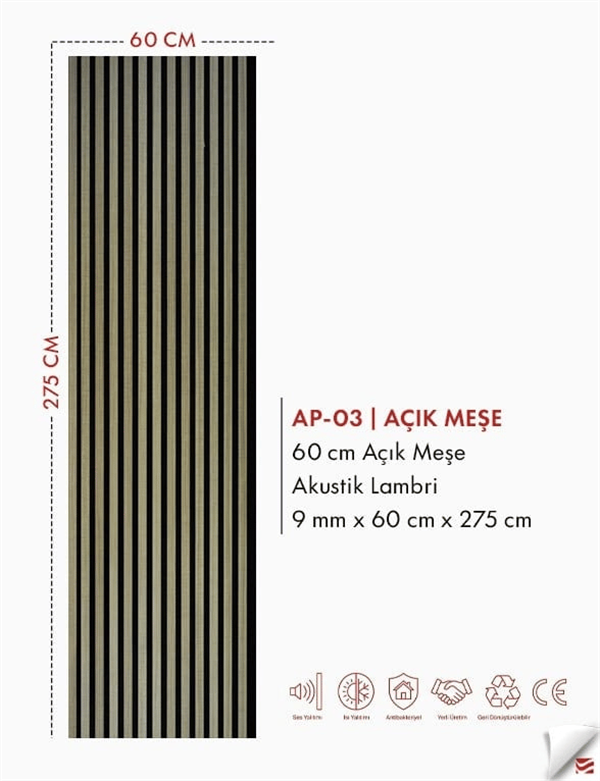 60cm Akustik Panel + Silikon Hediye