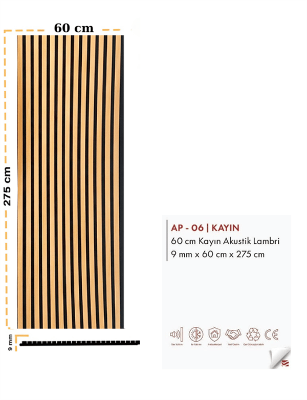 60cm Akustik Panel + Silikon Hediye
