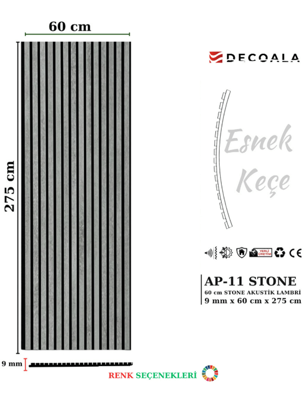 60cm Akustik Panel + Silikon Hediye