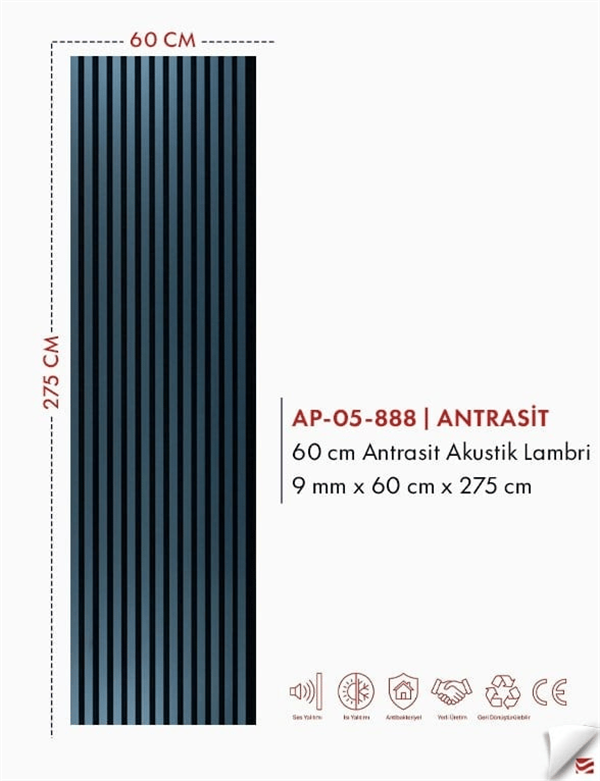 60cm Akustik Panel + Silikon Hediye