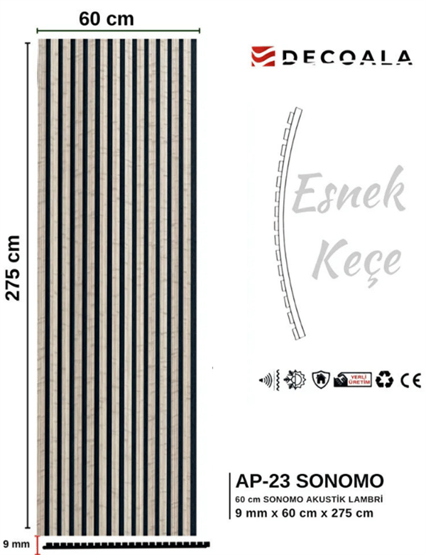 60cm Akustik Panel + Silikon Hediye