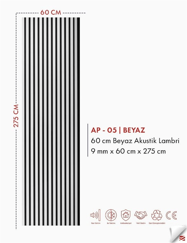 60cm Akustik Panel + Silikon Hediye