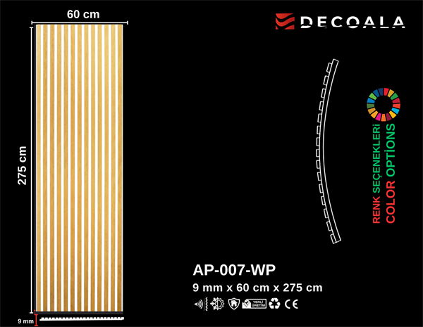 Beyaz Keçe Akustik Panel 60x275 cm